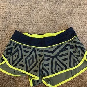 lululemon athletica Black and Yellow Women Shorts